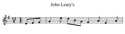 John Leary's - staff notation