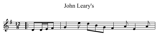 John Leary's - staff notation