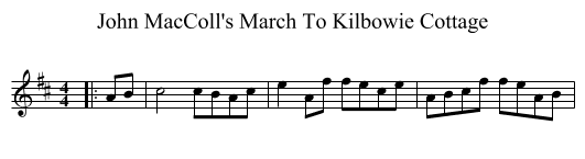 John MacColl's March To Kilbowie Cottage - staff notation