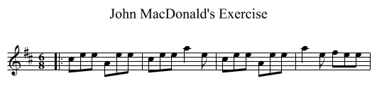 John MacDonald's Exercise - staff notation