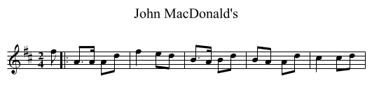 John MacDonald's - staff notation