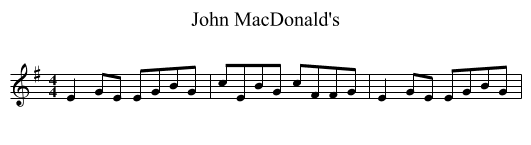 John MacDonald's - staff notation