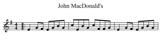 John MacDonald's - staff notation