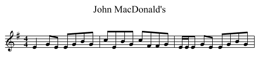 John MacDonald's - staff notation