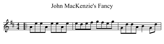 John MacKenzie's Fancy - staff notation