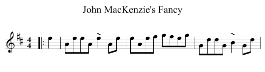 John MacKenzie's Fancy - staff notation