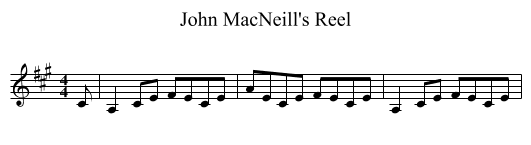 John MacNeill's Reel - staff notation