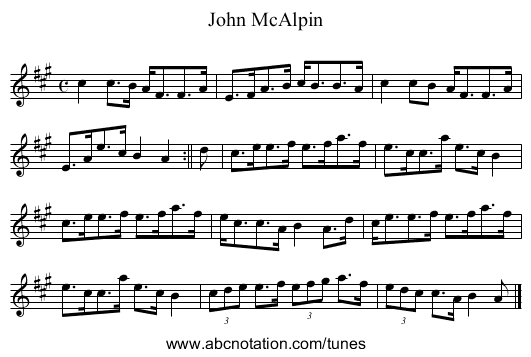 John McAlpin - staff notation