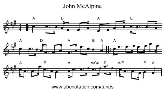 John McAlpine - staff notation