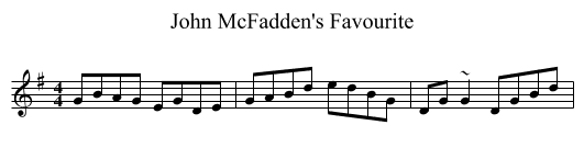 John McFadden's Favourite - staff notation