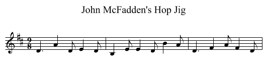 John McFadden's Hop Jig - staff notation