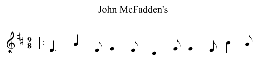 John McFadden's - staff notation