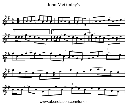 John McGinley's - staff notation