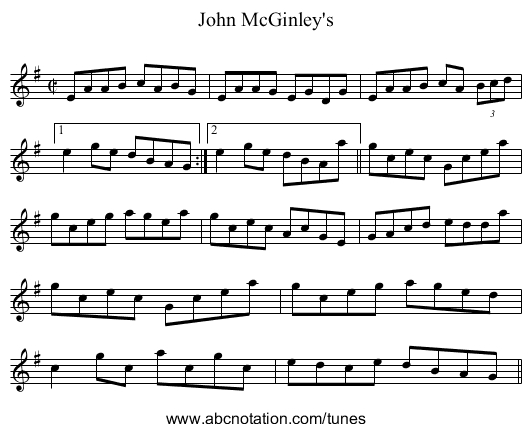 John McGinley's - staff notation
