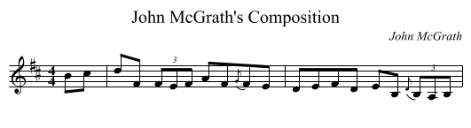John McGrath's Composition - staff notation