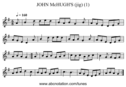 JOHN McHUGH'S (jig) (1) - staff notation