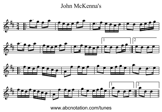 John McKenna's - staff notation