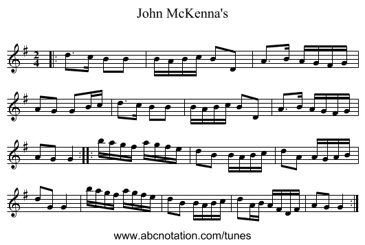 John McKenna's - staff notation