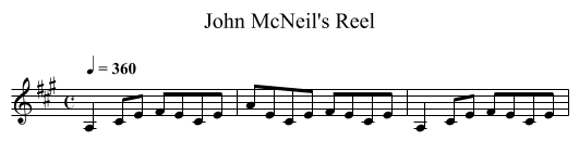 John McNeil's Reel - staff notation