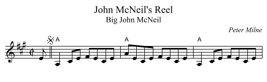 John McNeil's Reel - staff notation