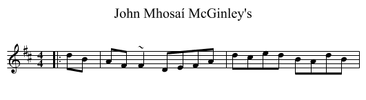 John Mhosaí McGinley's - staff notation