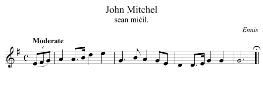 John Mitchel - staff notation