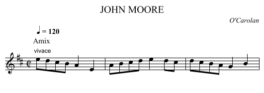 JOHN MOORE - staff notation