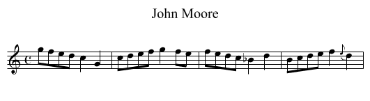 John Moore - staff notation