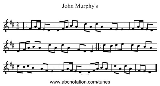 John Murphy's - staff notation