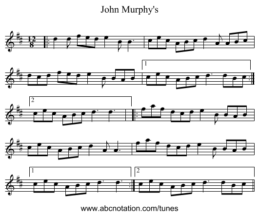 John Murphy's - staff notation