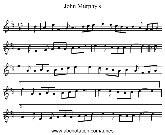 John Murphy's - staff notation
