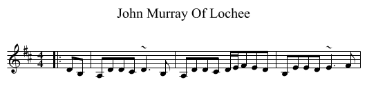 John Murray Of Lochee - staff notation