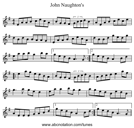 John Naughton's - staff notation