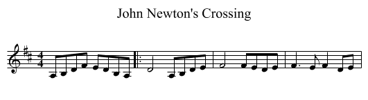 John Newton's Crossing - staff notation
