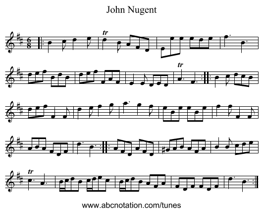John Nugent - staff notation