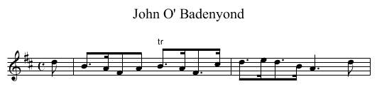 John O' Badenyond - staff notation