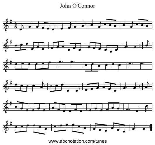 John O'Connor - staff notation