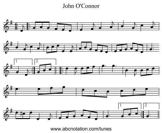 John O'Connor - staff notation