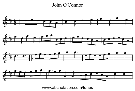 John O'Connor - staff notation