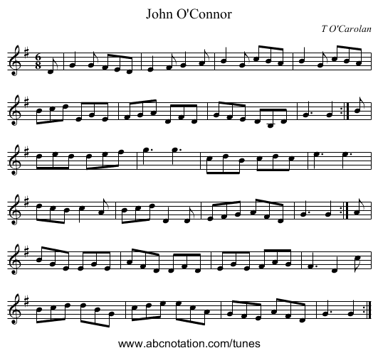 John O'Connor - staff notation