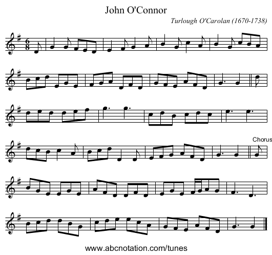 John O'Connor - staff notation