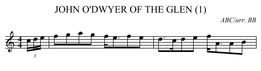 JOHN O'DWYER OF THE GLEN (1) - staff notation