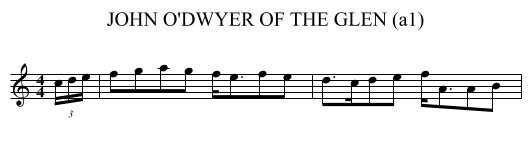 JOHN O'DWYER OF THE GLEN (a1) - staff notation