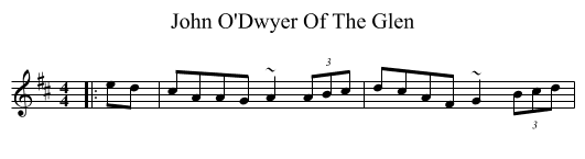John O'Dwyer Of The Glen - staff notation