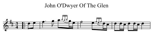 John O'Dwyer Of The Glen - staff notation