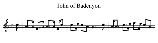 John of Badenyon - staff notation