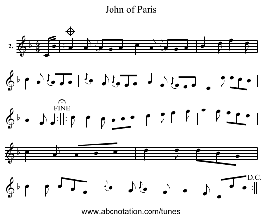 John of Paris - staff notation