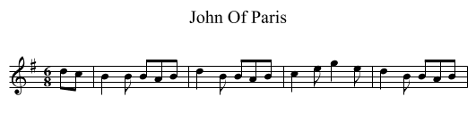 John Of Paris - staff notation