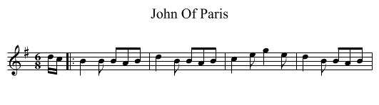 John Of Paris - staff notation