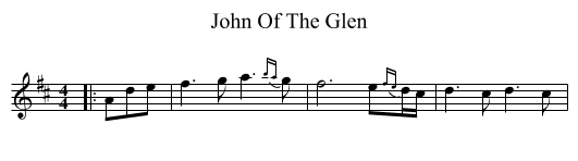 John Of The Glen - staff notation